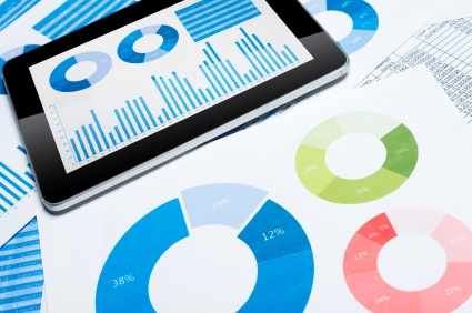 finance chart with digital tablet